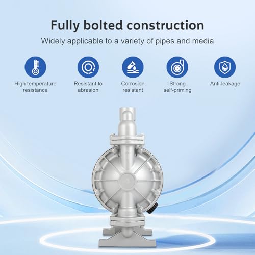 Image of AODD Pump 1.5 Inch Air Diaphragm Pump Pneumatic Transfer Pump | Pneumatic double diaphragm design provides stable flow for liquids, chemicals, oil and drainage applications