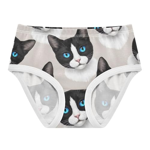 Cotton Girls Underwear Toddlers Black Kitten White Cats Girl Panties Cute Pattern Kids Undies Briefs 2t