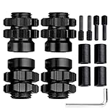 Aluminum 17mm Splined Wheel Hubs/Nuts Adapters for Traxxas E-Revo E-Maxx Summit, Set of 4 (Black)