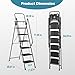 MWrouqfur 6 Step Ladder with Handrails, Tall Step Ladder with Tool Platform and Widened Non-Slip Pedals, Folding Ladder for Home, Kitchen, Office, 500 lbs Capacity (Black)