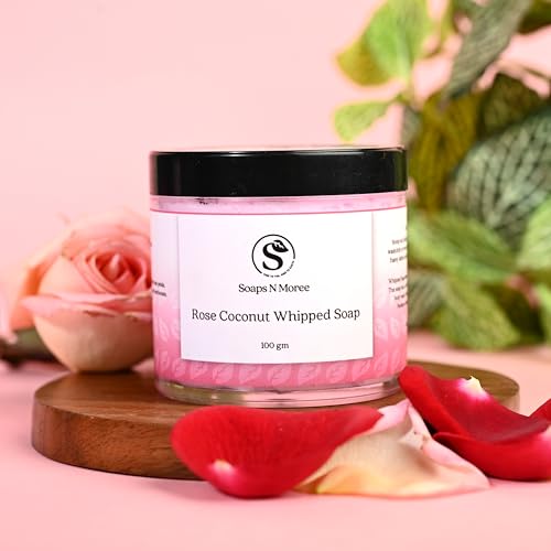 Image of Rose Whipped Soap for Cleansing | Creamy Bath soap for Smooth & Refreshing Skin | Helps Cleanse, Soft Texture, Hydrating Even Tone | Daily Bathing Bars for Moisturized & Nourished Skin