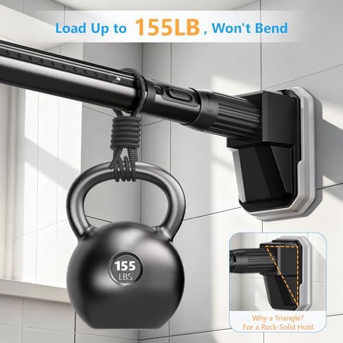 Image of FADOTY Tension Curtain Rod No Drilling, 41-88 Inch Heavy Duty Shower Rod