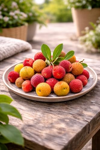 3× Erdbeerbaum Arbutus unedo ca. 30 cm winterblühender Erdbeerstrauch mediterranes immergrünes Ziergehölz für Garten Terrasse & Kübel