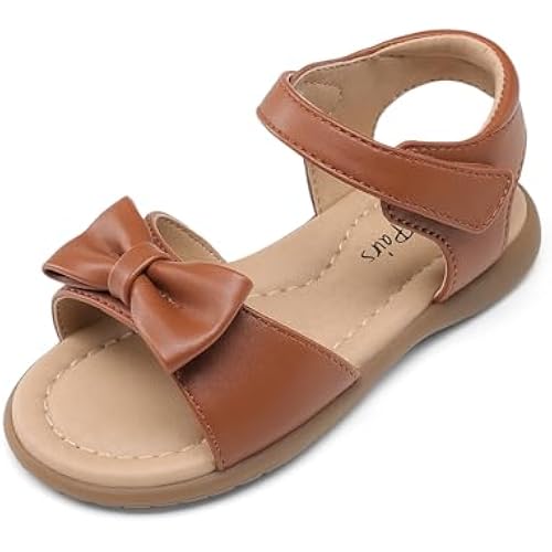 DREAM PAIRS Girls Sandals Fashion Bow Summer Shoes for Toddler/Little Kid
