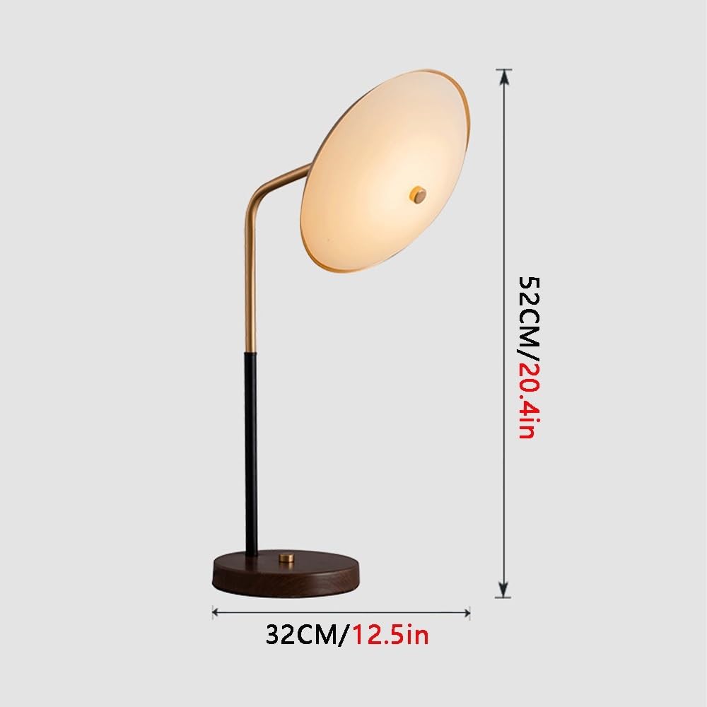Lampa stołowa do nauki dla studentów z kloszem szklanym, do salonu