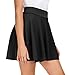 Imagen de EXCHIC Mujeres Base Casual Cintura Elástica Bocina Mini Falda Elegante Línea A Tira hacia Arriba Patinaje Falda