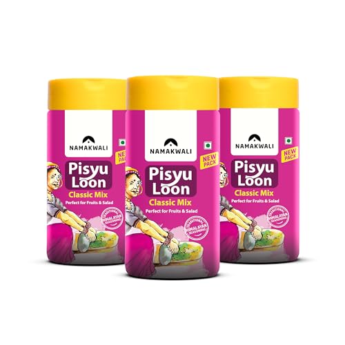 Image of Namakwali Flavoured Pahadi Salt Classic Mix Seasoning, Pack of 3 -300 Gram | Pisyu Loon Seasoning mix for Popcorn, Noodles, Salad, Raita, Juice, Fruits, Makhana and more | 100% Organic | SharkTank India