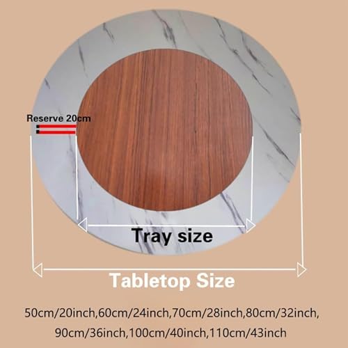 Duża obrotowa taca do serwowania Lazy Susan z litego drewna, do jadalni, kuchni i restauracji, łatwa do czyszczenia, 61 cm, 81 cm, 100 cm, czarna 50 cm