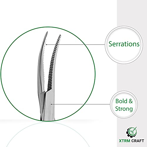 Xtrm Craft Mosquito Hemostat Locking Forceps 3.5 Inches, Curved Stainless Steel - Multipurpose Ideal Hemostats For Nurses, Fishing Forceps, Crafts And Hobby #TOP3