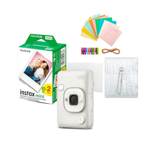 Fujifilm Instax Mini Liplay Hybrid Instant Camera Bundle (White 3 Items)