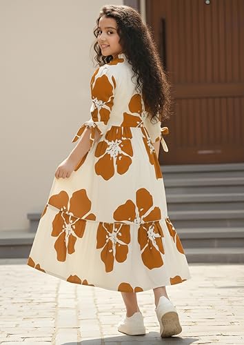 Image of Fashion Dream Girl's Rayon Floral Printed Dress|Girls Dress|Western Dress|Casual Wear