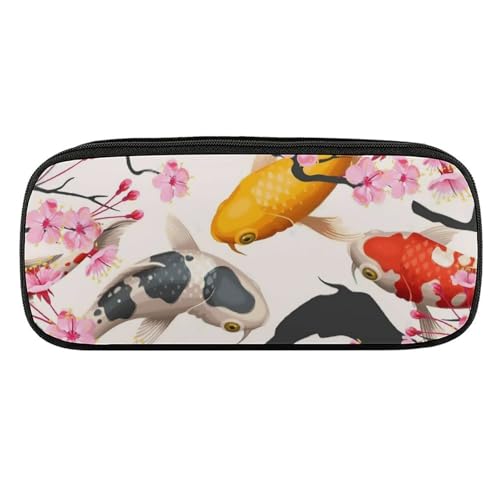 ペンケース 筆箱 大容量 軽量 カラフル 錦鯉 桜 和風 筆入れ ふでばこ ペンポーチ 多機能 コンパクト シンプル おしゃれ 中小学生 高校生 女の子 男の子