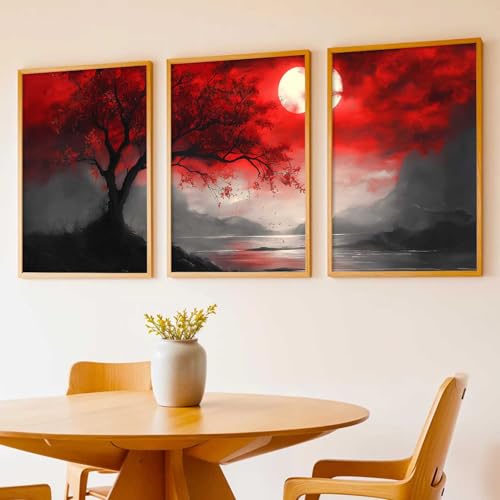 Image of kotart Nature Art Wall Decor Painting for Home Decor | Vastu Frame Wall Art Painting for Living Room Bedroom Office Home Decor Painting Wall Decor Set of 3 Size (13X17 inch)