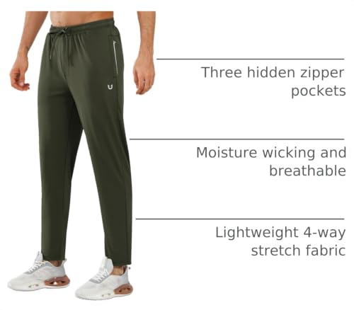 Image of NORTHYARD Men's Joggers Athletic Workout Track Pants Running Gym Training Sweatpants with Zipper Pockets Open Hem
