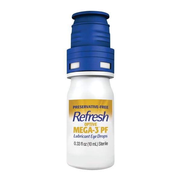 Image of Refresh OPTIVE MEGA-3 PF Lubricant Eye Drops Preservative-Free Artificial Tears, 0.33 fl oz (10mL) (Pack of 2)