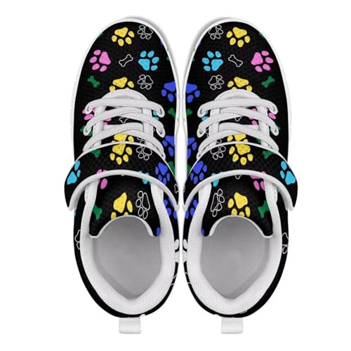 Kid Boys Girls Running Shoe Breathable Anti-Skid Walking Sneakers Fashion Cute Lightweight Elastic Travel Shoes for Christmas Party US 11-15 White Sole3