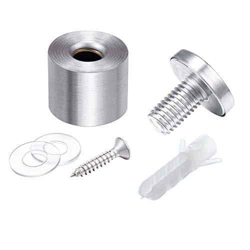 Pelopy Sign Standoff Screws Advertising Screws Stainless Steel Wall Standoff Mounts Glass Acrylic Nail, 8 Pieces (1 X 1 Inch) #TOP4