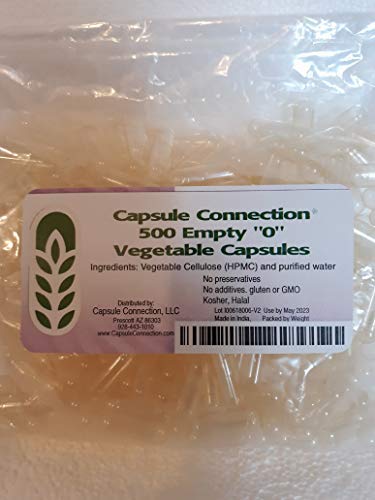 Capsule Connection 500 Bulk Wholesale Empty Vegetable Capsules,0" Size Vegan & Vegetarian resealable Bag - Thumbnail 2