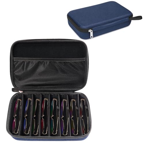 Image of Bukere Travel Sunglasses Organizer Case Adjustable Slot For Multiple Eyeglasses Hard-shell Portable Storage Box for Men Women