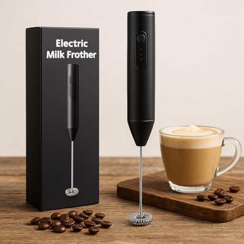 Image of Coffee Frother Electric Coffee Maker Machine for Home Electric Coffee Frother Machine & Milk Whisker with Dual Spring Tech GetSetNova | 1 Year Warranty | Free Recipe Book (Frother)