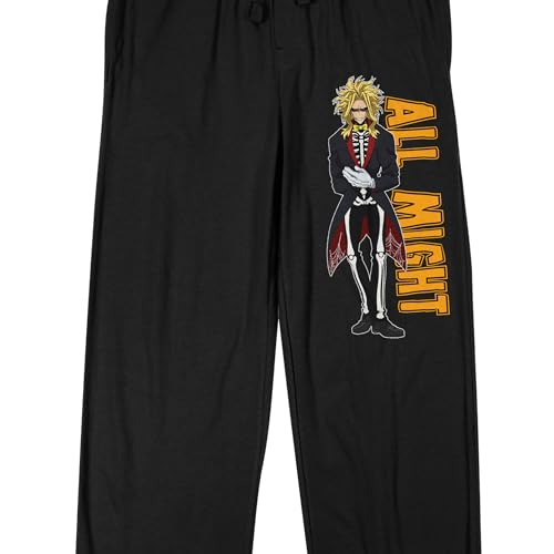 My Hero Academia: Season 1 All Might Character Men's Black Sleep Pajama Pants2