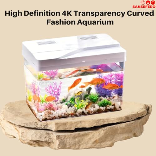 Image of Mini Fish Tank Aquarium (TP-33) 4K Transparency Moulded Fashion Aquarium Included with Filter & Light Suitable for Home Decor and Office Etc. (33 x 21 x 24 Cm)