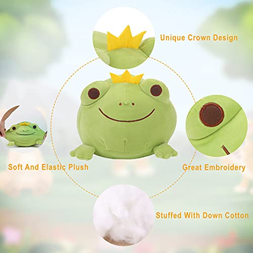 Cazoyee Super Soft Frog Plush Stuffed Animal, Cute Frog Snuggly Hugging Pillow, Adorable Frog Plushie Toy Gift For Kids Toddlers Children Girls Boys Baby, Cuddly Plush Frog Decoration #TOP1