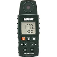 Extech UV510 UVA Light Meter – Digital Ultraviolet Light Tester for 320–400nm Wavelength, High Accuracy Handheld Radiometer with Backlit LCD, Min/Max, Data Hold, and Peak Mode