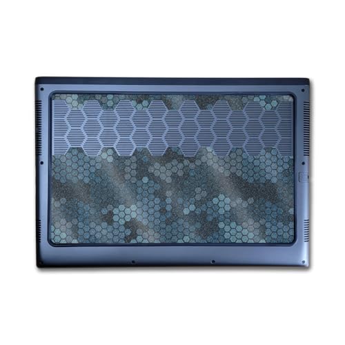 Image of Glossy Glitter Laptop Skin Compatible with Alienware M16 R2 (2024) - Blue Hexa Camo - Premium 3M Vinyl Protective Wrap Decal Cover - Easy to Apply | Crafted in The USA by MightySkins