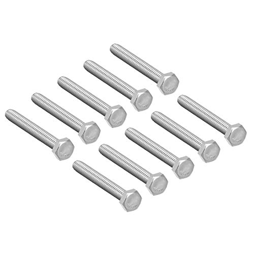 Image of 10 Pcs M6 Hex Bolt M6-1 x 50mm UNC Hex Head Screw Bolts A2-70(304) Stainless Steel Fully Threaded Hex Tap Bolts,Plain Finish,Fully Threaded (M6 x 50mm)