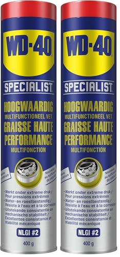WD-40 Specialist Hochleistungs-Mehrzweckfett 400g Kartusche – Kalziumsulfonat-Fett für Lager, Zahnräder, Wellen & Gelenke, extrem druck- & wasserbeständig, einsetzbar von -30 °C bis +140 °C, braun