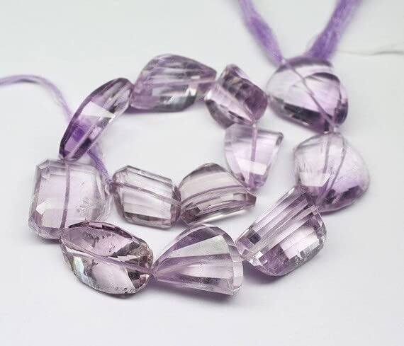 Améthyste rose du Brésil en perles facettées de haute qualité pour la création fine