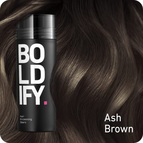 Boldify Hair Fibers For Thinning Hair (Ash Brown) Undetectable & Natural - Giant 28G Bottle - Completely Conceals Hair Loss In 15 Sec - Hair Thickener & Topper For Fine Hair For Women & Men​ #TOP2