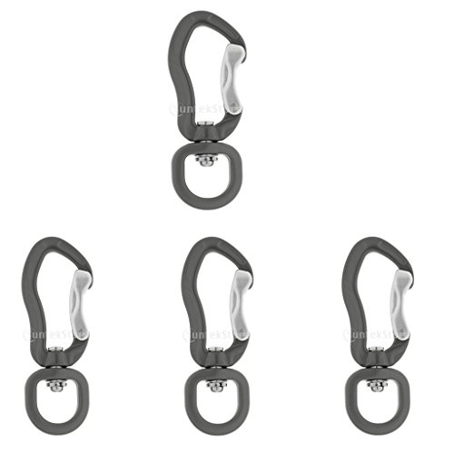 gazechimp 4pcs Gancho De Olho Giratório De 400KG Gancho De Mosquetão De Acampamento Ao Ar Livre Cinz