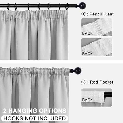 DWCN Blackout Curtains for Bedroom Thermal Insulated Curtains with Tiebacks Pencil Pleat Window Curtains for Living Room 55 x 96 inch Length - Image 4