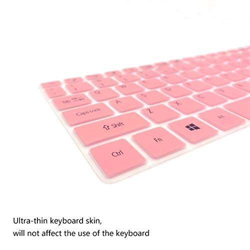2Pcs Keyboard Cover For 15.6” Acer Aspire 5 Slim Laptop A515-55 A515-55T A515-55G A515-43 A515-44G A515-54 A515-54G, Acer Aspire 3 A315/Swift 3 Sf315,15.6 Inch Protective Skin-Pink+Clear #TOP3