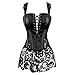 Produktbild Josamogre Korsett Kleid Leder Corsage Korsagenkleid Spitze Corset große größe Reißverschluss Burlesque sexy Schwarz L