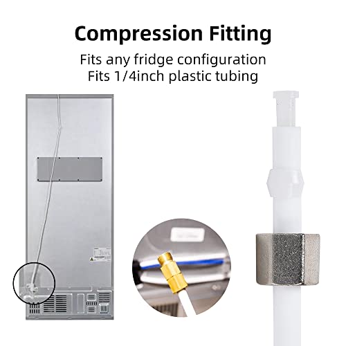 Cnaodun Refrigerator Water Line Kit Ice Maker Water Line Kit With 1/4" Od 39.4Ft Water Line Reverse Osmosis Quick Connect Fittings Push To Connect Water Tube Fittings For Fridge Ice Maker… #TOP3