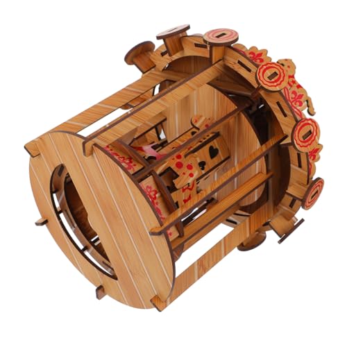 JOINPAYA Puzzle 3D de Carrousel en Bois pour Garçon et Filles, Modèle à Assembler DIY, Jeu Éducatif Créatif et Décoratif pour Développement Cognitif,