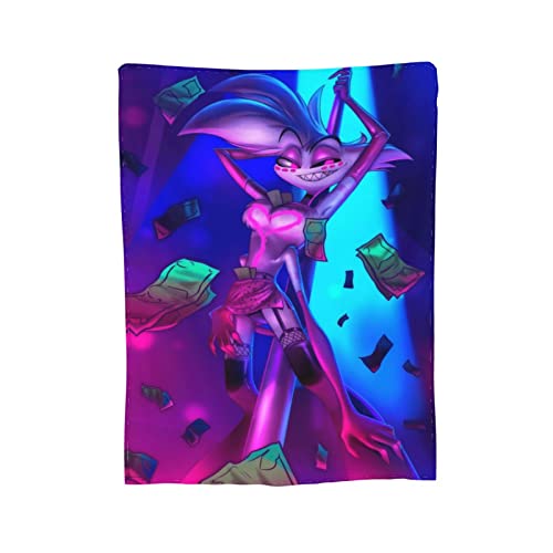 Woodyotime Angel Dust Hazbin Hotel 1 Throw Blanket, Super Soft Lightweight Flannel Fleece Blankets For Bed Couch Sofa, All Season Warm Cozy Fuzzy Plush Microfiber Blanket For Hot Sleepers 60"X50" #TOP2