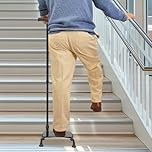 Stair Lifts for The Elderly, 2 in 1 Half Step Non Slip Mobility Aid 150kg Load Capacity, Standing Stair Lift 23x15x7.5cm Pedal Size Stair Climbing Assist Cane 85-105cm Adjustable Height Steps for Elde