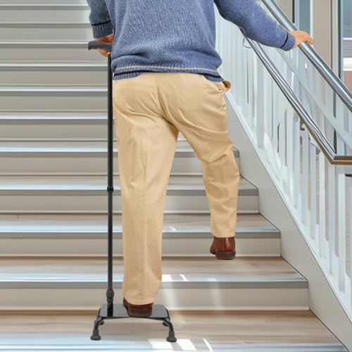 PIAOCAIYIN Stair Climbing Assist Cane, 2-in-1 Adjustable Walking Stick Stair Lift Aid for Seniors Half Step Stair Walker Aid Devices Stair Cane Step Helper for Elderly, Disabled