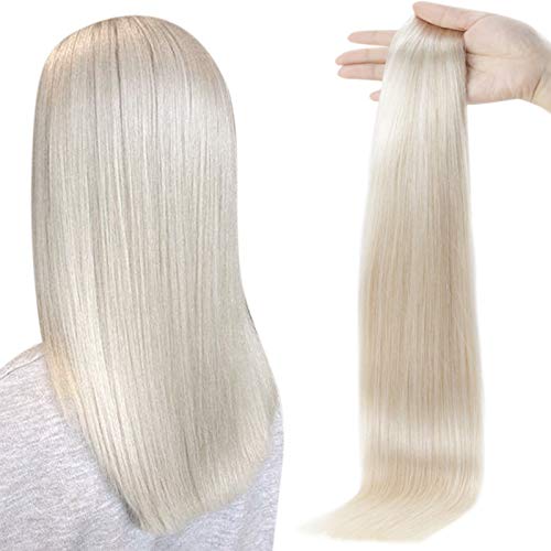 Full Shine Hair professional Safe Tape Ins Fashion Solid Color 1000 Lightest Blonde Tape In Hair Extensions 18 Inch 50 Grams 20 Pieces Remy Hidden Hair Brazilian Straight Real Human Hair