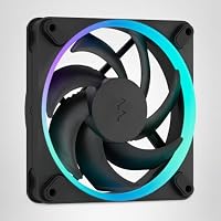 Fractal Design Momentum 12 RGB - Leiser PC-Gehäuselüfter - 120 mm - ARGB Gen 2-16 LEDs - Flüssigkristallpolymer (LCP) Flügel - Fluiddynamisches Lager (FDB) - Kühlleistung - Schwarz – Ansicht 9