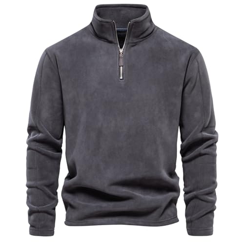 Veste polaire à col montant homme chaude veste hiver légère manteau soft doudoune