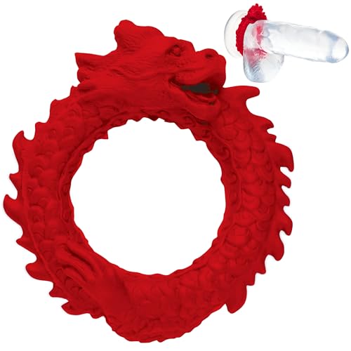 Anillo para pene de silicona elástica premium con textura de dragón fantasía