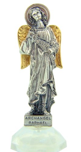 Figura Estatuilla Religiosa San Rafael Auto Decorativo miniatura 1