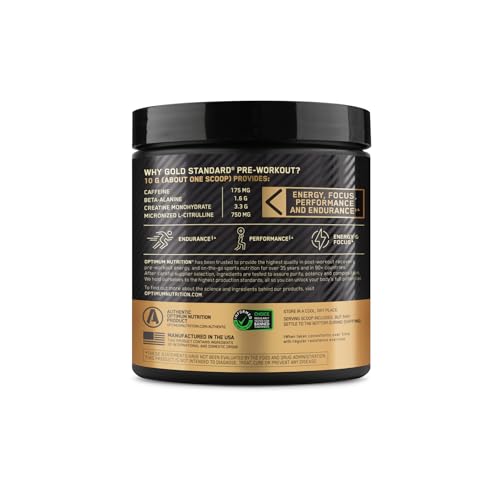 Optimum Nutrition Gold Standard PreWorkout Powder Blueberry Lemonade 10.6Oz - image 9