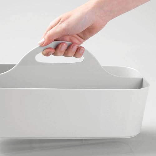 Miniatura 5 de mDesign Organizador de ducha dividido de plástico con asa, almacenamiento para baño o dormitorio, capacidad para jabón de manos, champú, esponjas,