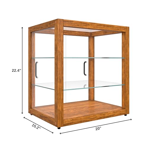 Image of KoolMore 20 in. 3-Tier Light Wood Countertop Dry Bakery Display Case, Pastry, Cake and Cookie Display with Tempered Glass